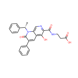 C[C@@H](c1ccccc1)n1c(=O)c(-c2ccccc2)cc2c(O)c(C(=O)NCCC(=O)O)ncc21 ZINC000169711056