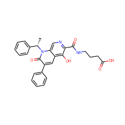 C[C@@H](c1ccccc1)n1c(=O)c(-c2ccccc2)cc2c(O)c(C(=O)NCCCC(=O)O)ncc21 ZINC000169711057