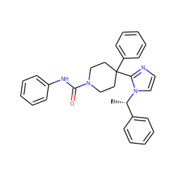 C[C@@H](c1ccccc1)n1ccnc1C1(c2ccccc2)CCN(C(=O)Nc2ccccc2)CC1 ZINC000028565629