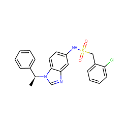 C[C@@H](c1ccccc1)n1cnc2cc(NS(=O)(=O)Cc3ccccc3Cl)ccc21 ZINC000001125087