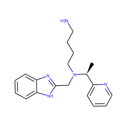 C[C@@H](c1ccccn1)N(CCCCN)Cc1nc2ccccc2[nH]1 ZINC000066077037