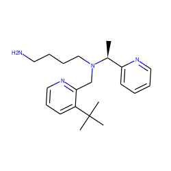 C[C@@H](c1ccccn1)N(CCCCN)Cc1ncccc1C(C)(C)C ZINC000066065976