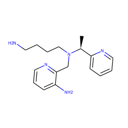 C[C@@H](c1ccccn1)N(CCCCN)Cc1ncccc1N ZINC000066079673