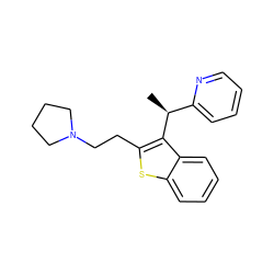 C[C@@H](c1ccccn1)c1c(CCN2CCCC2)sc2ccccc12 ZINC000049072681