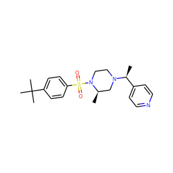 C[C@@H](c1ccncc1)N1CCN(S(=O)(=O)c2ccc(C(C)(C)C)cc2)[C@H](C)C1 ZINC000040898465