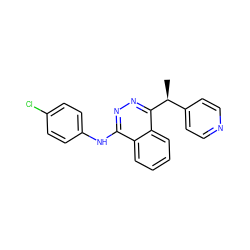 C[C@@H](c1ccncc1)c1nnc(Nc2ccc(Cl)cc2)c2ccccc12 ZINC000013808841