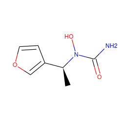 C[C@@H](c1ccoc1)N(O)C(N)=O ZINC000000004223