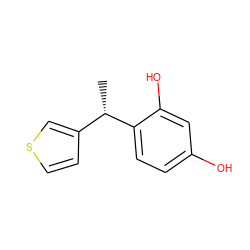 C[C@@H](c1ccsc1)c1ccc(O)cc1O ZINC000147019686