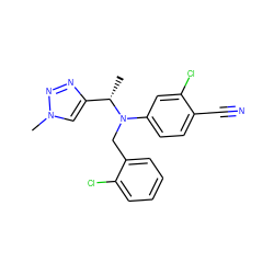 C[C@@H](c1cn(C)nn1)N(Cc1ccccc1Cl)c1ccc(C#N)c(Cl)c1 ZINC000043123619