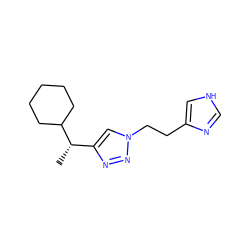 C[C@@H](c1cn(CCc2c[nH]cn2)nn1)C1CCCCC1 ZINC000066166615