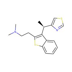 C[C@@H](c1cscn1)c1c(CCN(C)C)sc2ccccc12 ZINC000038237334