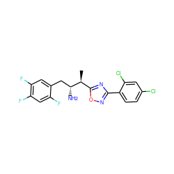 C[C@@H](c1nc(-c2ccc(Cl)cc2Cl)no1)[C@H](N)Cc1cc(F)c(F)cc1F ZINC000042889150