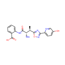 C[C@@H](c1nc(-c2ccc(O)cn2)no1)[C@H](N)C(=O)Nc1ccccc1C(=O)O ZINC000071332911