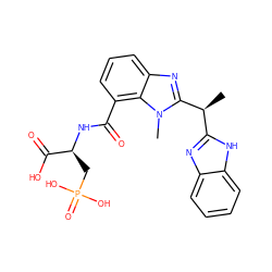 C[C@@H](c1nc2ccccc2[nH]1)c1nc2cccc(C(=O)N[C@@H](CP(=O)(O)O)C(=O)O)c2n1C ZINC000013860221