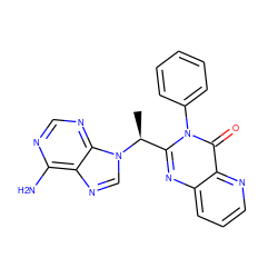 C[C@@H](c1nc2cccnc2c(=O)n1-c1ccccc1)n1cnc2c(N)ncnc21 ZINC000095564445