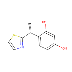 C[C@@H](c1nccs1)c1ccc(O)cc1O ZINC000147041637