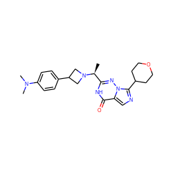 C[C@@H](c1nn2c(C3CCOCC3)ncc2c(=O)[nH]1)N1CC(c2ccc(N(C)C)cc2)C1 ZINC000205461450