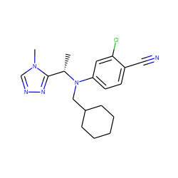 C[C@@H](c1nncn1C)N(CC1CCCCC1)c1ccc(C#N)c(Cl)c1 ZINC000043025734