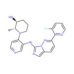 C[C@@H]1[C@@H](N)CCCN1c1ccncc1Nc1ncc2ccc(-c3ncccc3F)nn12 ZINC000142888038