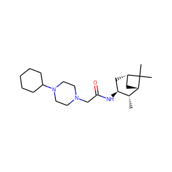 C[C@@H]1[C@@H](NC(=O)CN2CCN(C3CCCCC3)CC2)C[C@H]2C[C@@H]1C2(C)C ZINC000096271331