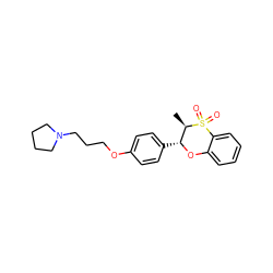 C[C@@H]1[C@@H](c2ccc(OCCCN3CCCC3)cc2)Oc2ccccc2S1(=O)=O ZINC000043009742