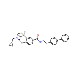 C[C@@H]1[C@@H]2Cc3ccc(C(=O)NCCc4ccc(-c5ccccc5)cc4)cc3[C@]1(C)CCN2CC1CC1 ZINC000101098108