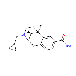 C[C@@H]1[C@@H]2Cc3ccc(C(N)=O)cc3[C@]1(C)CCN2CC1CC1 ZINC000100877636