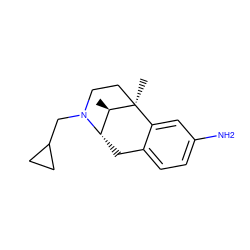 C[C@@H]1[C@@H]2Cc3ccc(N)cc3[C@]1(C)CCN2CC1CC1 ZINC000100935532