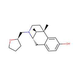 C[C@@H]1[C@@H]2Cc3ccc(O)cc3[C@@]1(C)CCN2C[C@H]1CCCO1 ZINC000013823424