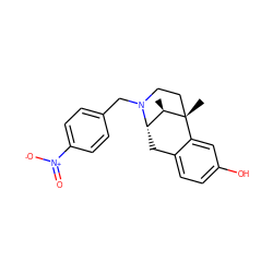 C[C@@H]1[C@@H]2Cc3ccc(O)cc3[C@@]1(C)CCN2Cc1ccc([N+](=O)[O-])cc1 ZINC000013740356