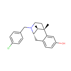 C[C@@H]1[C@@H]2Cc3ccc(O)cc3[C@@]1(C)CCN2Cc1ccc(Cl)cc1 ZINC000013740357