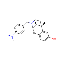 C[C@@H]1[C@@H]2Cc3ccc(O)cc3[C@@]1(C)CCN2Cc1ccc(N(C)C)cc1 ZINC000013740365