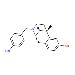 C[C@@H]1[C@@H]2Cc3ccc(O)cc3[C@@]1(C)CCN2Cc1ccc(N)cc1 ZINC000013740362