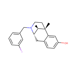 C[C@@H]1[C@@H]2Cc3ccc(O)cc3[C@@]1(C)CCN2Cc1cccc(I)c1 ZINC000013740363