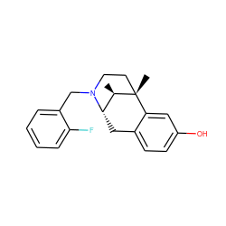 C[C@@H]1[C@@H]2Cc3ccc(O)cc3[C@@]1(C)CCN2Cc1ccccc1F ZINC000013740353