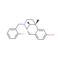 C[C@@H]1[C@@H]2Cc3ccc(O)cc3[C@@]1(C)CCN2Cc1ccccc1I ZINC000013740367