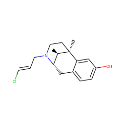 C[C@@H]1[C@@H]2Cc3ccc(O)cc3[C@]1(C)CCN2C/C=C/Cl ZINC000100640217