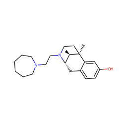 C[C@@H]1[C@@H]2Cc3ccc(O)cc3[C@]1(C)CCN2CCN1CCCCCC1 ZINC000100804735