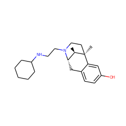 C[C@@H]1[C@@H]2Cc3ccc(O)cc3[C@]1(C)CCN2CCNC1CCCCC1 ZINC000100792060