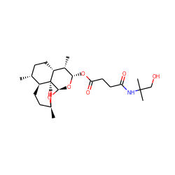 C[C@@H]1[C@H](OC(=O)CCC(=O)NC(C)(C)CO)O[C@H]2O[C@@]3(C)CC[C@H]4[C@H](C)CC[C@H]1[C@@]24OO3 ZINC000229781608