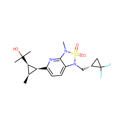 C[C@@H]1[C@H](c2ccc3c(n2)N(C)S(=O)(=O)N3C[C@@H]2CC2(F)F)[C@@H]1C(C)(C)O ZINC000144967063