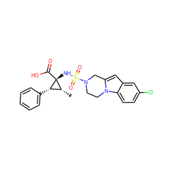 C[C@@H]1[C@H](c2ccccc2)[C@]1(NS(=O)(=O)N1CCn2c(cc3cc(Cl)ccc32)C1)C(=O)O ZINC000071296317