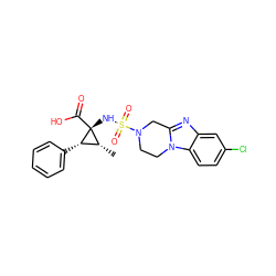 C[C@@H]1[C@H](c2ccccc2)[C@]1(NS(=O)(=O)N1CCn2c(nc3cc(Cl)ccc32)C1)C(=O)O ZINC000071329134