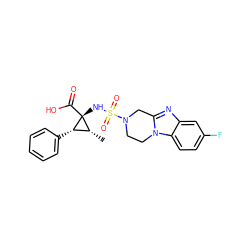 C[C@@H]1[C@H](c2ccccc2)[C@]1(NS(=O)(=O)N1CCn2c(nc3cc(F)ccc32)C1)C(=O)O ZINC000071296776