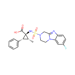 C[C@@H]1[C@H](c2ccccc2)[C@]1(NS(=O)(=O)N1CCn2c(nc3ccc(F)cc32)C1)C(=O)O ZINC000071316883