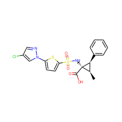 C[C@@H]1[C@H](c2ccccc2)[C@]1(NS(=O)(=O)c1ccc(-n2cc(Cl)cn2)s1)C(=O)O ZINC000048999878