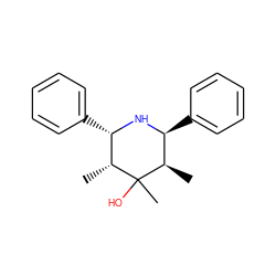 C[C@@H]1[C@H](c2ccccc2)N[C@@H](c2ccccc2)[C@@H](C)C1(C)O ZINC000013424373