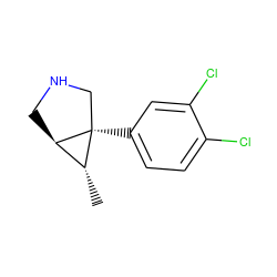 C[C@@H]1[C@H]2CNC[C@@]12c1ccc(Cl)c(Cl)c1 ZINC000040829359