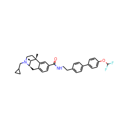 C[C@@H]1[C@H]2Cc3ccc(C(=O)NCCc4ccc(-c5ccc(OC(F)F)cc5)cc4)cc3[C@@]1(C)CCN2CC1CC1 ZINC000169291486