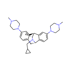 C[C@@H]1[C@H]2c3cc(N4CCN(C)CC4)ccc3C[C@@H](c3ccc(N4CCN(C)CC4)cc32)N1CC1CC1 ZINC000473235009